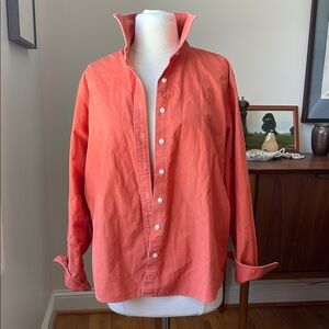 Coral/orange corduroy Button-Up Shirt by lands end M